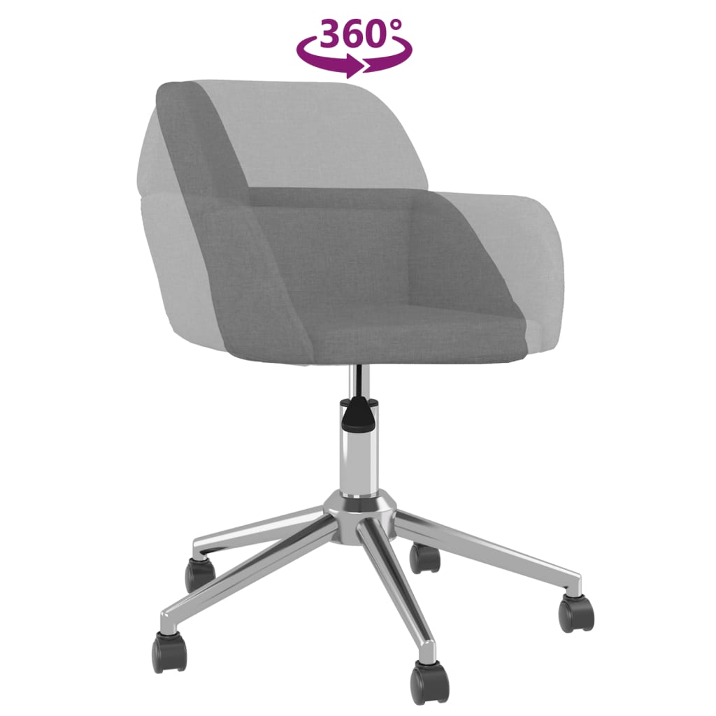 vidaXL Chaises de salle à manger pivotantes 2 pcs Tissu gris clair