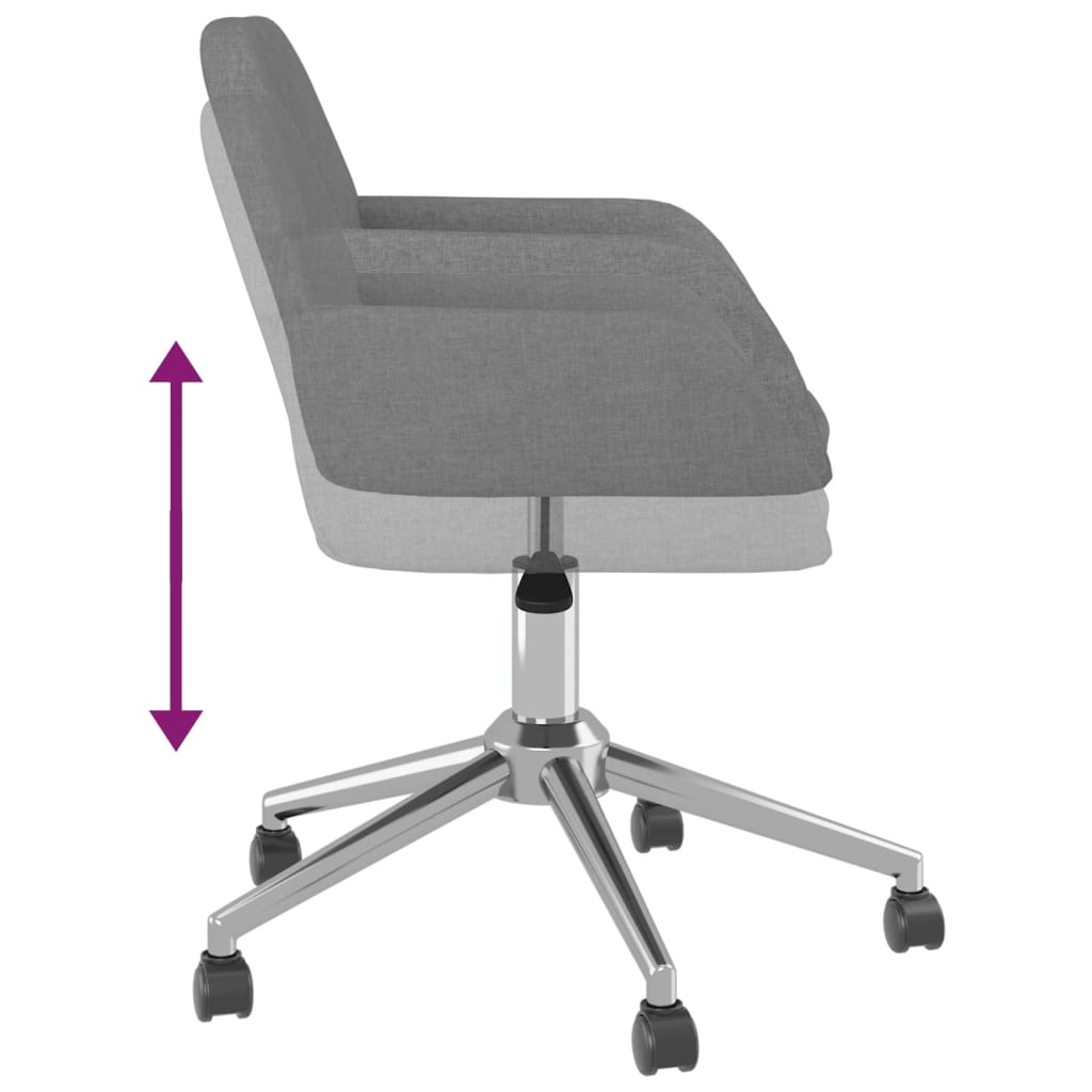 vidaXL Chaises de salle à manger pivotantes 2 pcs Tissu gris clair