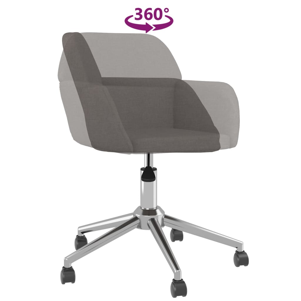 vidaXL Chaises de salle à manger 2 pcs Pivotantes Gris foncé Tissu