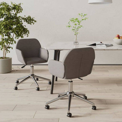 vidaXL Chaises de salle à manger 2 pcs Pivotantes Gris foncé Tissu