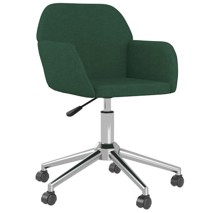 vidaXL Chaises de salle à manger 2 pcs Pivotantes Vert foncé Tissu