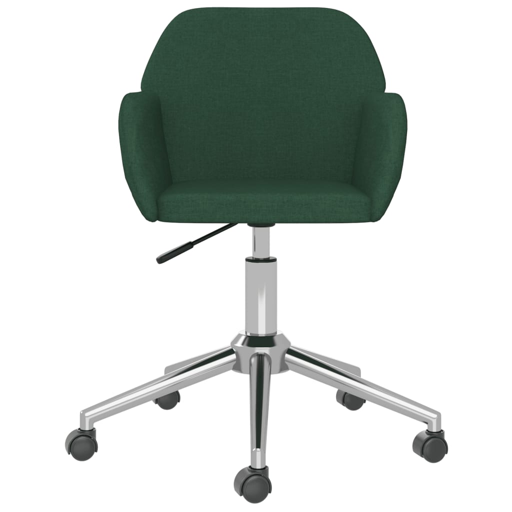 vidaXL Chaises de salle à manger 2 pcs Pivotantes Vert foncé Tissu