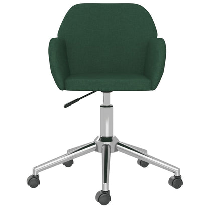vidaXL Chaises de salle à manger 2 pcs Pivotantes Vert foncé Tissu