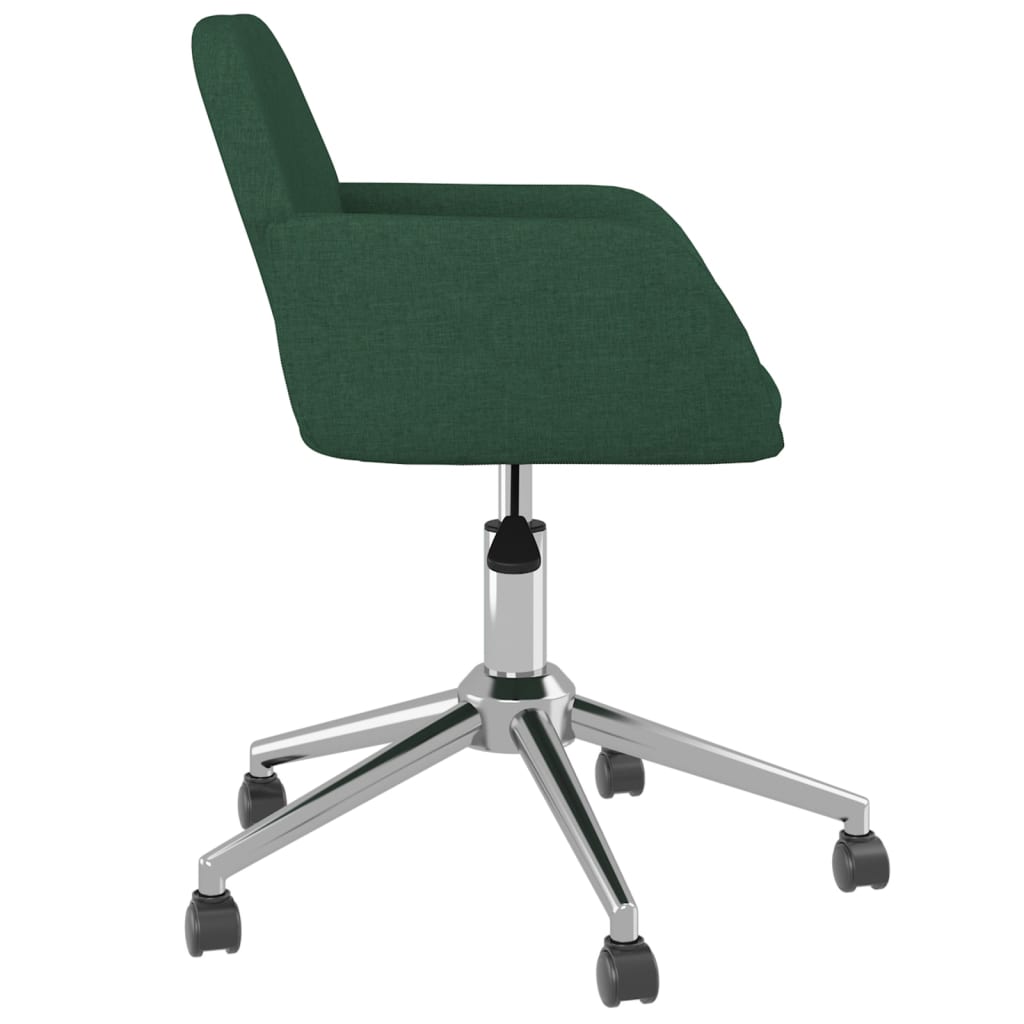 vidaXL Chaises de salle à manger 2 pcs Pivotantes Vert foncé Tissu