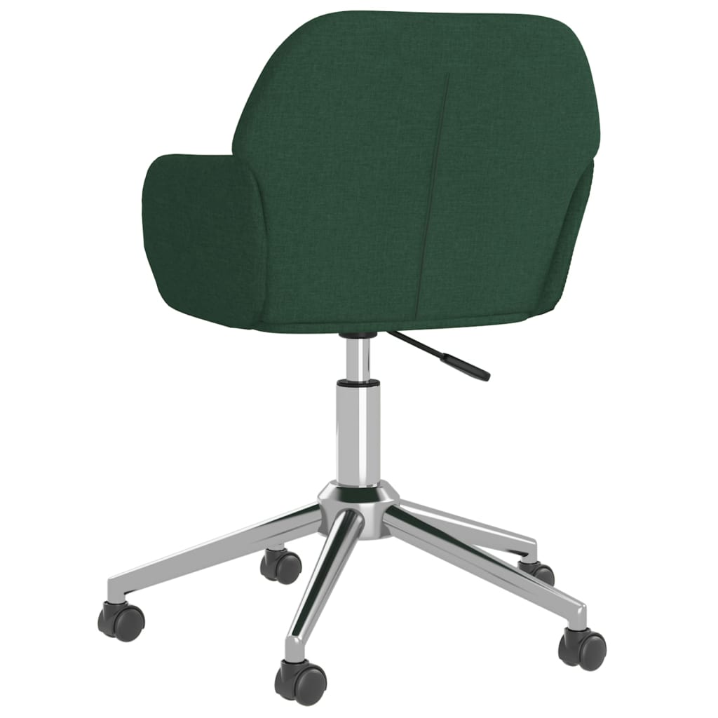 vidaXL Chaises de salle à manger 2 pcs Pivotantes Vert foncé Tissu