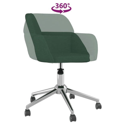 vidaXL Chaises de salle à manger 2 pcs Pivotantes Vert foncé Tissu