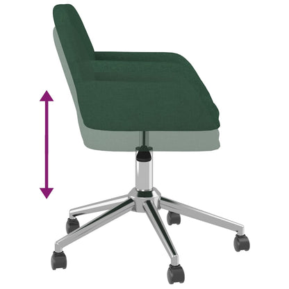 vidaXL Chaises de salle à manger 2 pcs Pivotantes Vert foncé Tissu