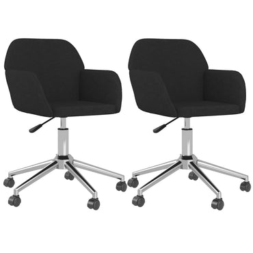 vidaXL Chaises de salle à manger pivotantes 2 pcs Tissu noir