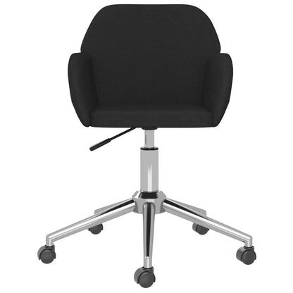 vidaXL Chaises de salle à manger pivotantes 2 pcs Tissu noir