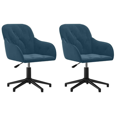 vidaXL Chaises de salle à manger pivotantes 2 pcs Velours bleu