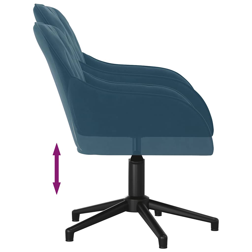 vidaXL Esszimmerstühle 2 Stk. Drehbar Blau Samt