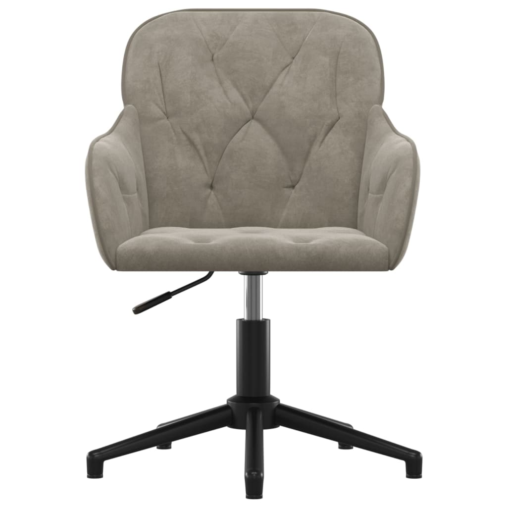 vidaXL Chaises de salle à manger pivotantes 2 pcs Gris clair Velours