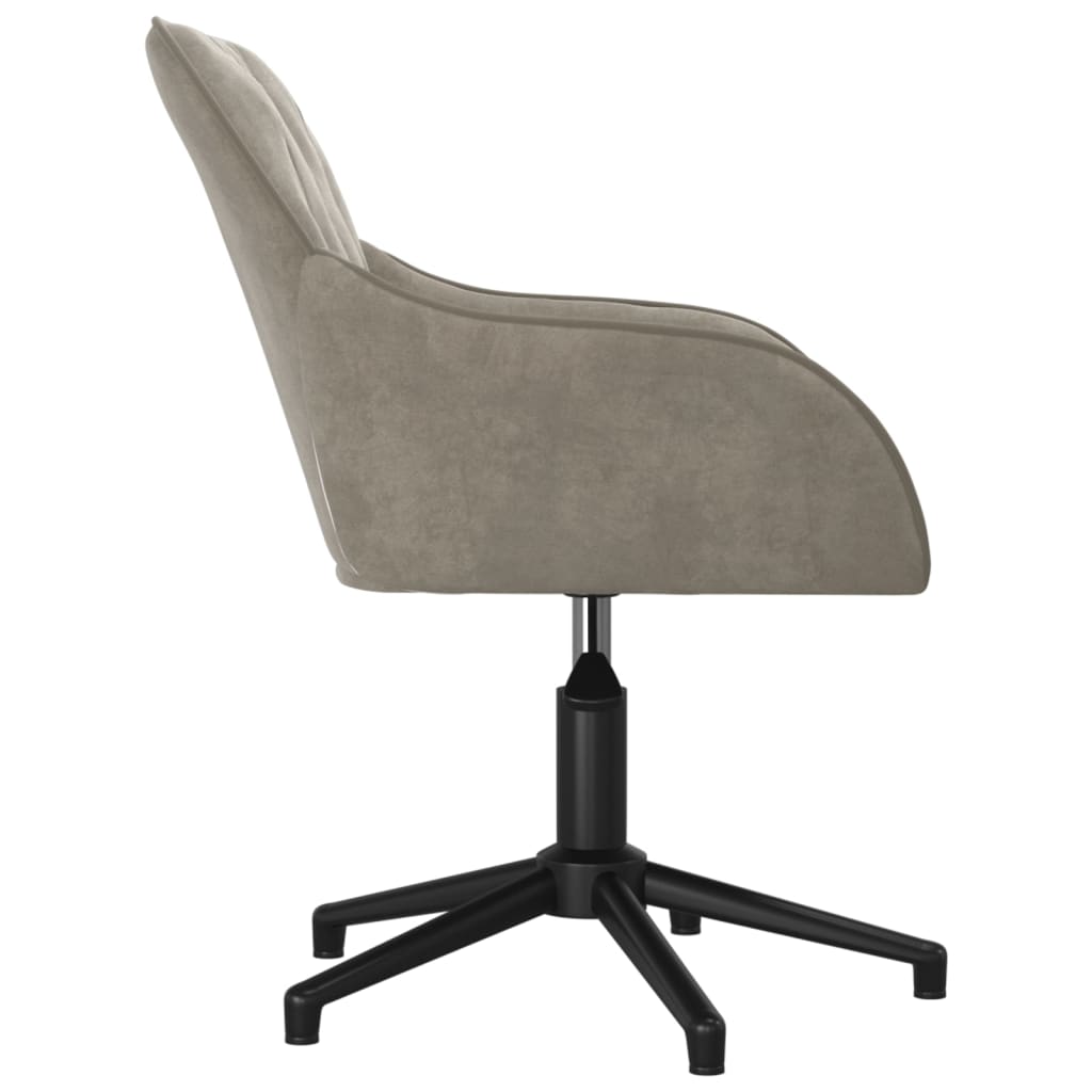 vidaXL Chaises de salle à manger pivotantes 2 pcs Gris clair Velours