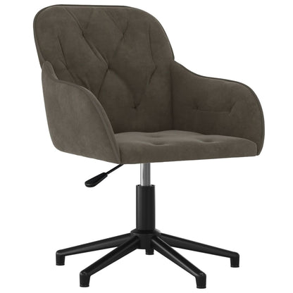 vidaXL Chaises de salle à manger 2 pcs Pivotantes Gris foncé Velours