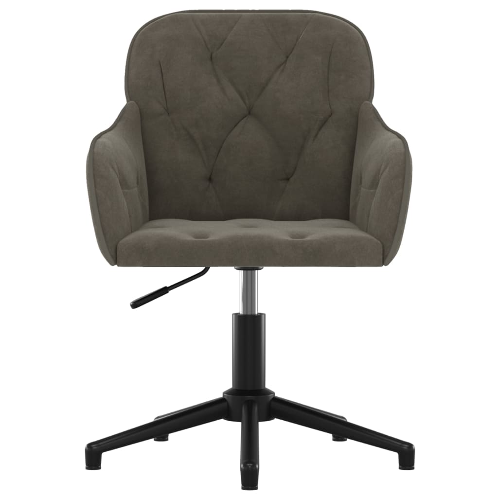 vidaXL Chaises de salle à manger 2 pcs Pivotantes Gris foncé Velours