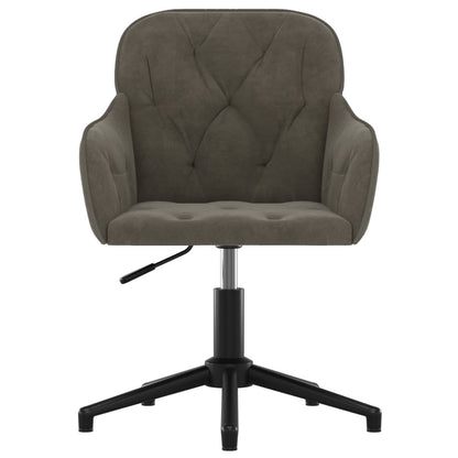 vidaXL Chaises de salle à manger 2 pcs Pivotantes Gris foncé Velours