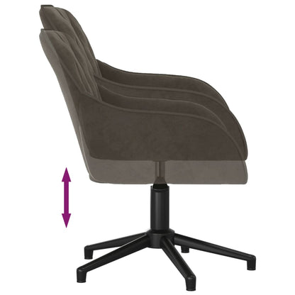 vidaXL Chaises de salle à manger 2 pcs Pivotantes Gris foncé Velours