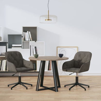 vidaXL Chaises de salle à manger 2 pcs Pivotantes Gris foncé Velours