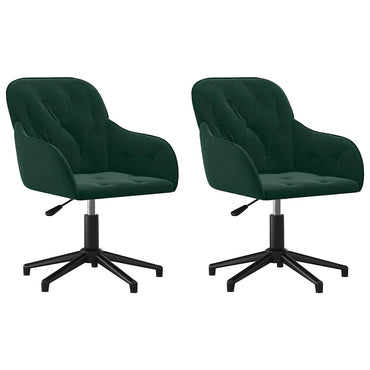 vidaXL Chaises de salle à manger pivotantes 2 pcs Vert foncé Velours