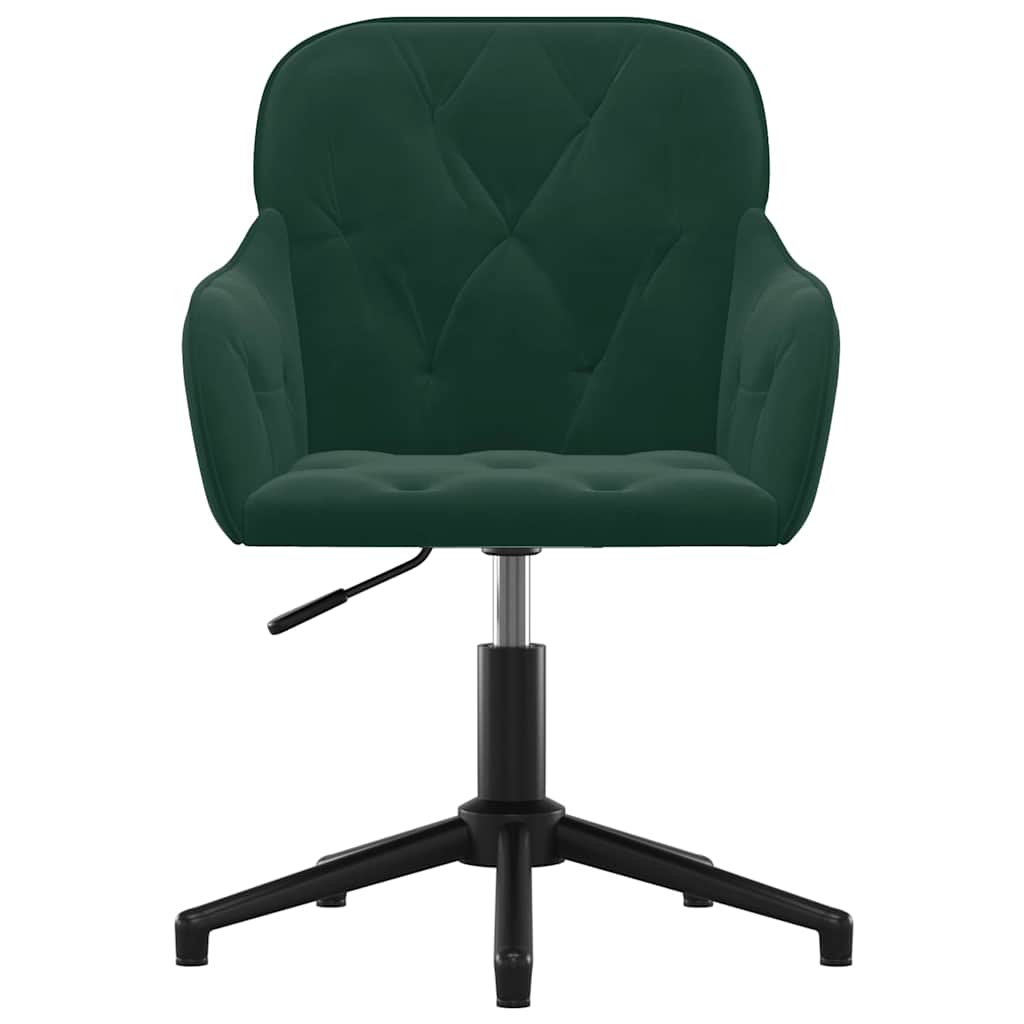 vidaXL Chaises de salle à manger pivotantes 2 pcs Vert foncé Velours