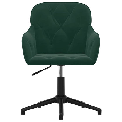 vidaXL Chaises de salle à manger pivotantes 2 pcs Vert foncé Velours