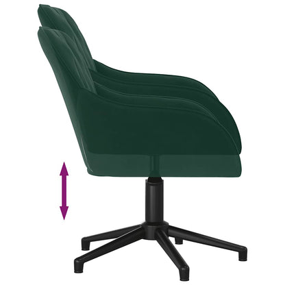 vidaXL Chaises de salle à manger pivotantes 2 pcs Vert foncé Velours