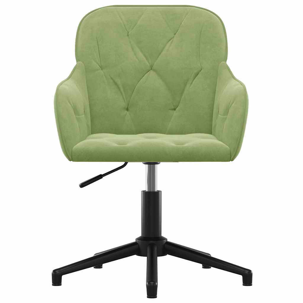 vidaXL Chaises de salle à manger pivotantes 2 pcs Vert clair Velours