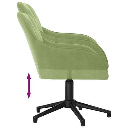 vidaXL Chaises de salle à manger pivotantes 2 pcs Vert clair Velours