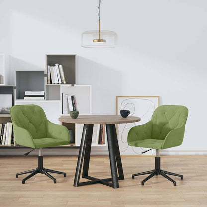 vidaXL Chaises de salle à manger pivotantes 2 pcs Vert clair Velours