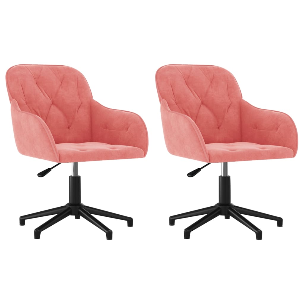 vidaXL Chaises de salle à manger 2 pcs Pivotantes Velours rose