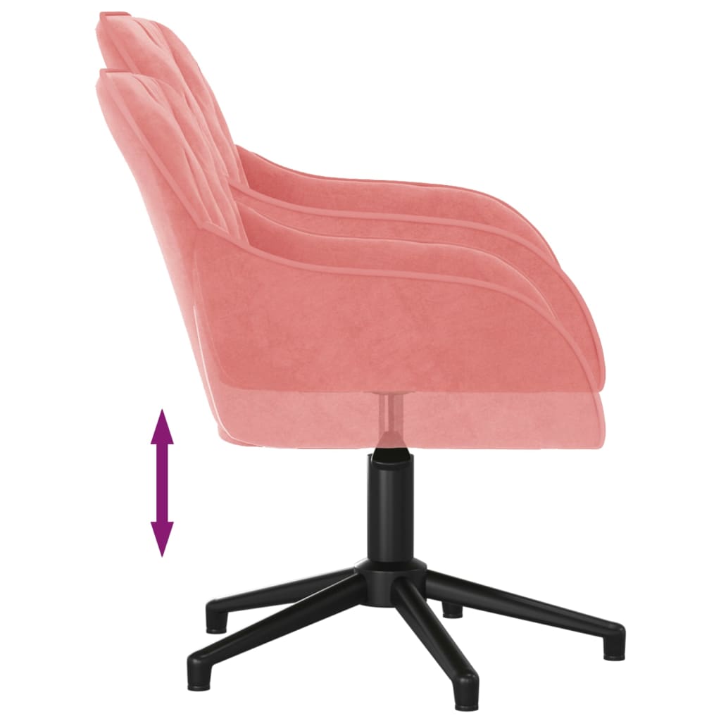 vidaXL Chaises de salle à manger 2 pcs Pivotantes Velours rose