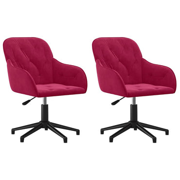 vidaXL Chaises de salle à manger pivotantes 2 pcs Velours rouge bordeaux