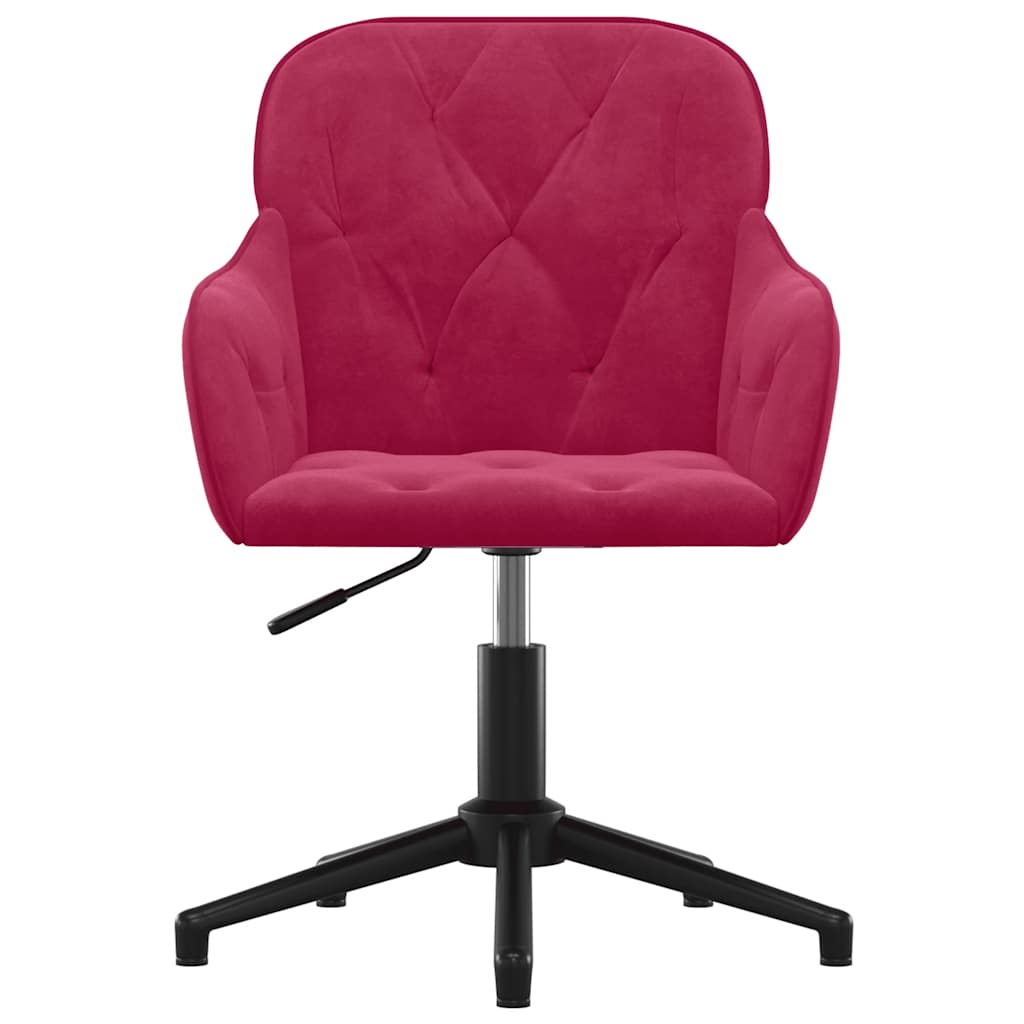 vidaXL Chaises de salle à manger pivotantes 2 pcs Velours rouge bordeaux