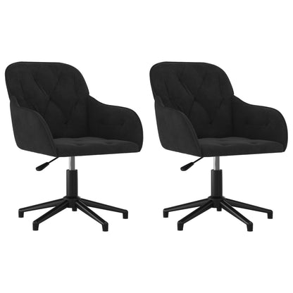 vidaXL Chaises de salle à manger pivotantes 2 pcs Velours noir