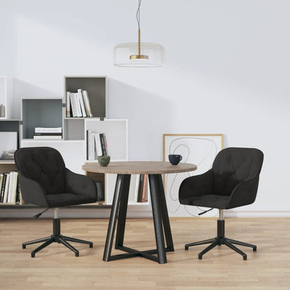 vidaXL Chaises de salle à manger pivotantes 2 pcs Velours noir