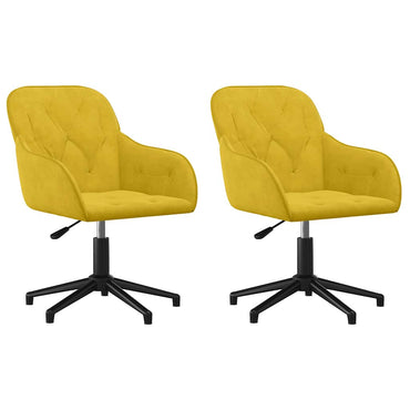 vidaXL Chaises de salle à manger pivotantes 2 pcs Velours Jaune