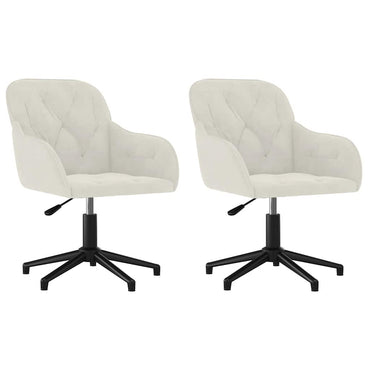 vidaXL Chaises de salle à manger pivotantes 2 pcs Crème Velours