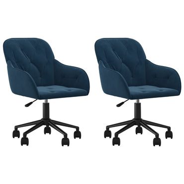 vidaXL Chaises de salle à manger pivotantes 2 pcs Velours bleu