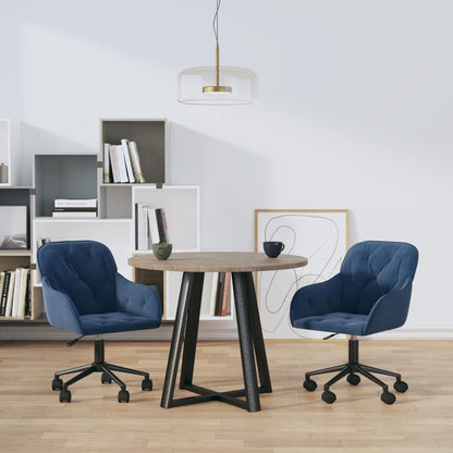 vidaXL Chaises de salle à manger pivotantes 2 pcs Velours bleu