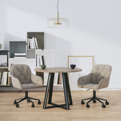 vidaXL Chaises de salle à manger pivotantes 2 pcs Gris clair Velours