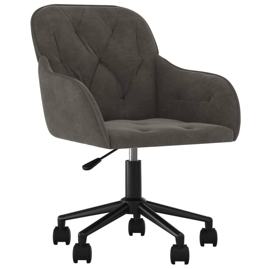 vidaXL Chaises de salle à manger 2 pcs Pivotantes Gris foncé Velours