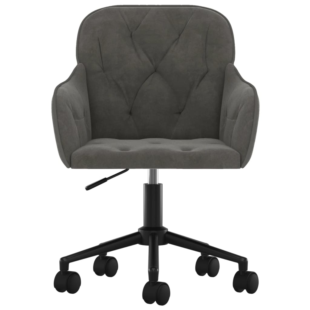 vidaXL Chaises de salle à manger 2 pcs Pivotantes Gris foncé Velours
