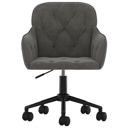 vidaXL Chaises de salle à manger 2 pcs Pivotantes Gris foncé Velours
