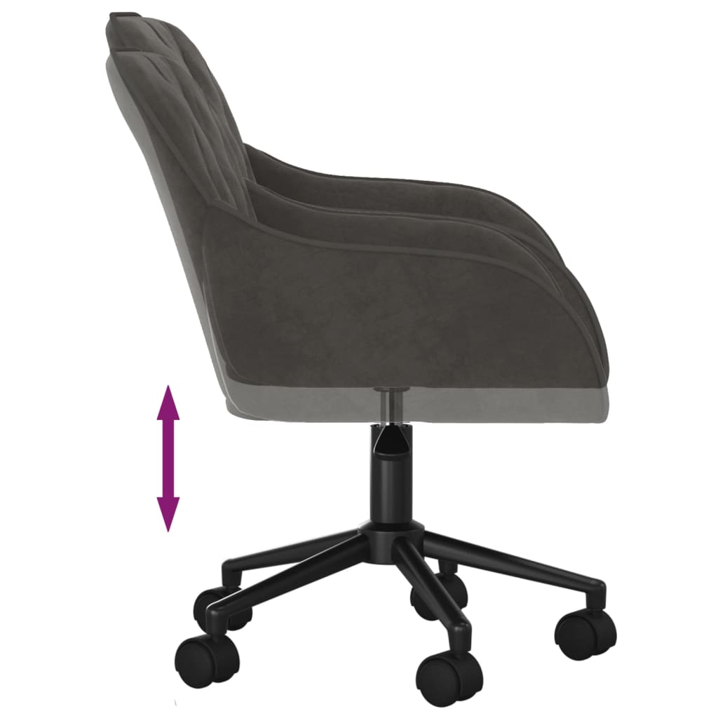 vidaXL Chaises de salle à manger 2 pcs Pivotantes Gris foncé Velours