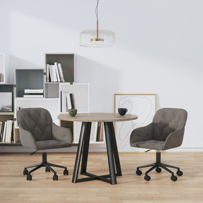 vidaXL Chaises de salle à manger 2 pcs Pivotantes Gris foncé Velours