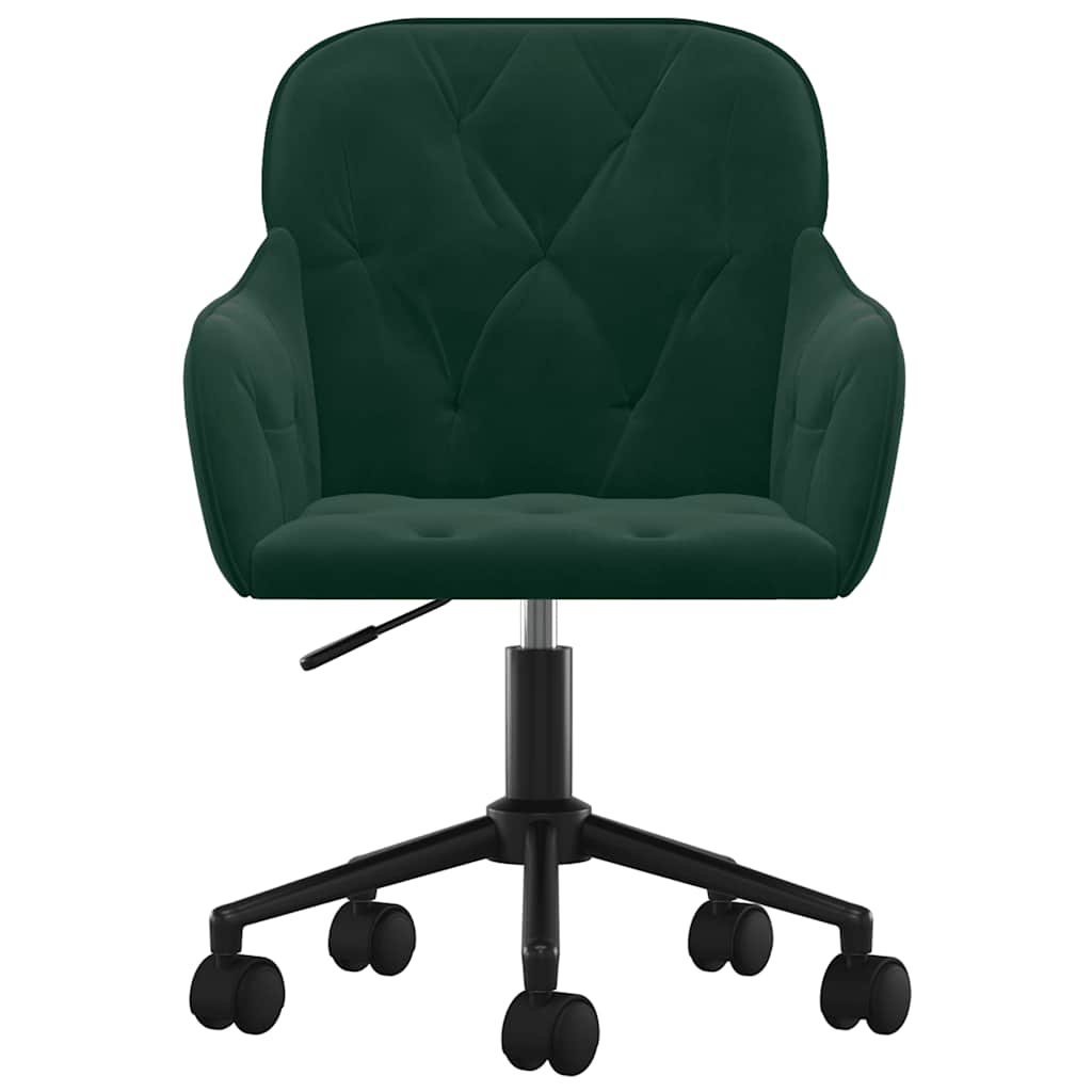 vidaXL Chaises de salle à manger pivotantes 2 pcs Vert foncé Velours