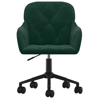 vidaXL Chaises de salle à manger pivotantes 2 pcs Vert foncé Velours