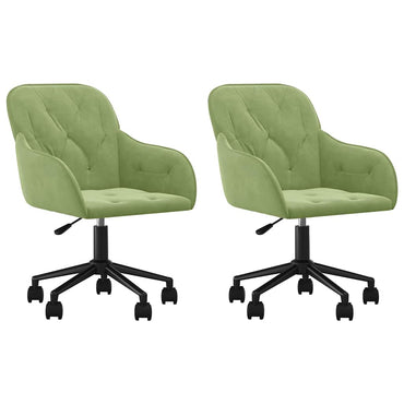 vidaXL Chaises de salle à manger pivotantes 2 pcs Vert clair Velours