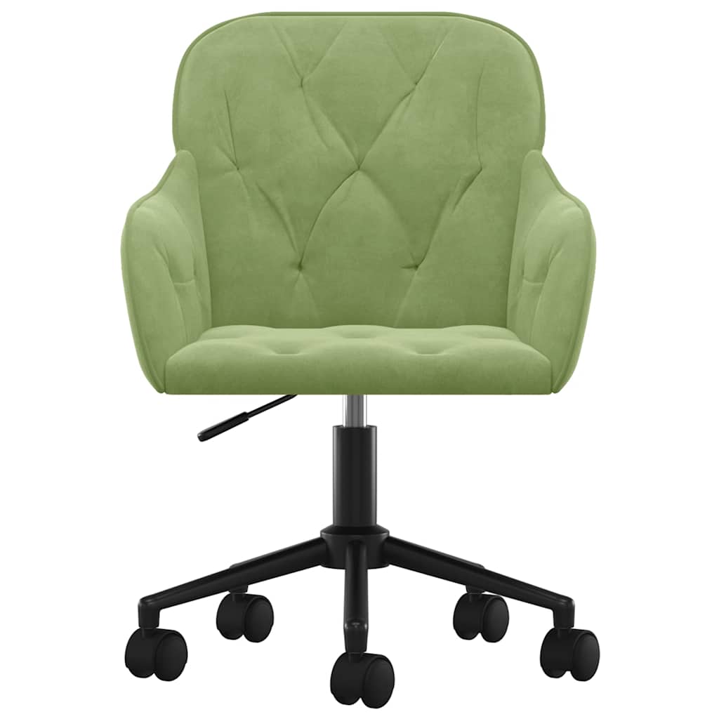 vidaXL Chaises de salle à manger pivotantes 2 pcs Vert clair Velours