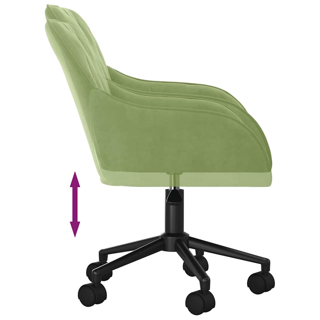 vidaXL Chaises de salle à manger pivotantes 2 pcs Vert clair Velours